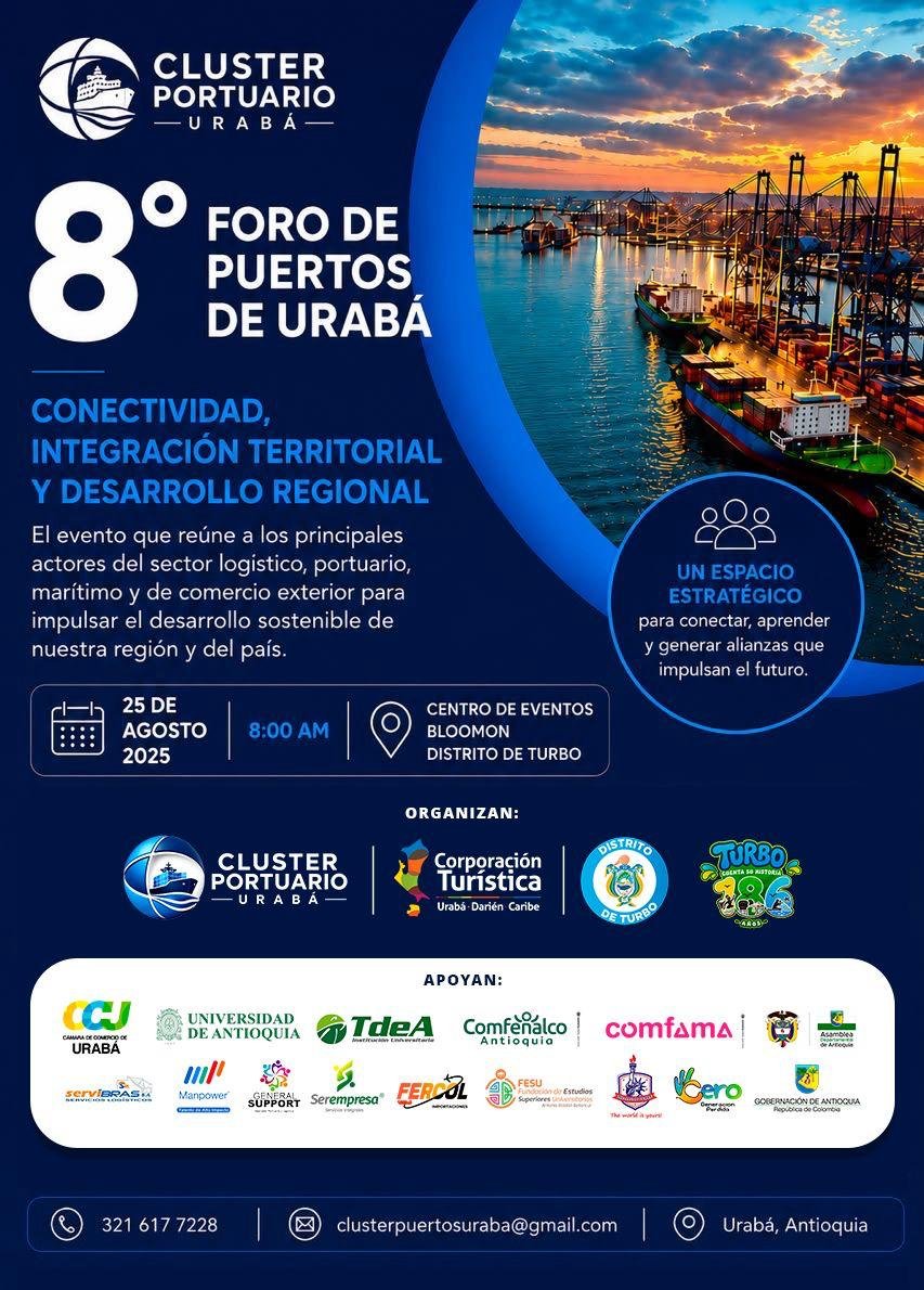 Afiche oficial del 8.º Foro de Puertos de Urabá